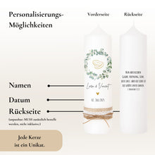 Load image into Gallery viewer, Hochzeitskerze Eukalyptuskranz Eukalyptus – Ansicht 4
