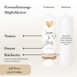 Hochzeitskerze Herz Bätterzweig Gold – Ansicht 4
