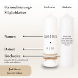 Hochzeitskerze Namen Herz minimalistisch schwarz – Ansicht 4