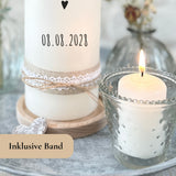 Hochzeitskerze Namen Herz minimalistisch schwarz – Ansicht 5