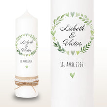 Load image into Gallery viewer, Hochzeitskerze Kranz Grün – Ansicht 2
