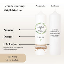 Load image into Gallery viewer, Hochzeitskerze Kranz Grün – Ansicht 4
