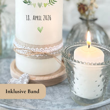 Load image into Gallery viewer, Hochzeitskerze Kranz Grün – Ansicht 5

