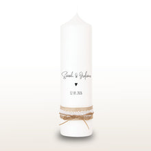 Charger l&#39;image dans la galerie, Hochzeitskerze &quot;Sarina&quot; Mini Herz - personalisiert
