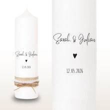 Charger l&#39;image dans la galerie, Hochzeitskerze &quot;Sarina&quot; Mini Herz - personalisiert
