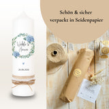 Hochzeitskerze Hortensien Eukalyptus blau – Ansicht 8