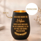 Trauerlicht aus Glas mit Gravur Herz mit Zweig – Ansicht 4