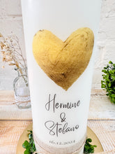 Load image into Gallery viewer, Wedding candle &quot;Katharina&quot; mini heart gold - personalised
