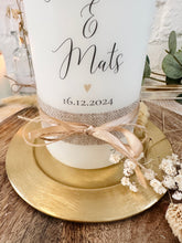 Load image into Gallery viewer, Wedding candle &quot;Katharina&quot; mini heart gold - personalised
