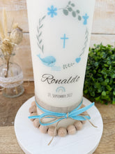 Load image into Gallery viewer, Baptism candle / confirmation candle &quot;Lukas&quot; heart wreath - personalised

