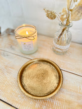 Load image into Gallery viewer, Candle coaster candle plate &quot;Kleo&quot; gold colored zinc metal
