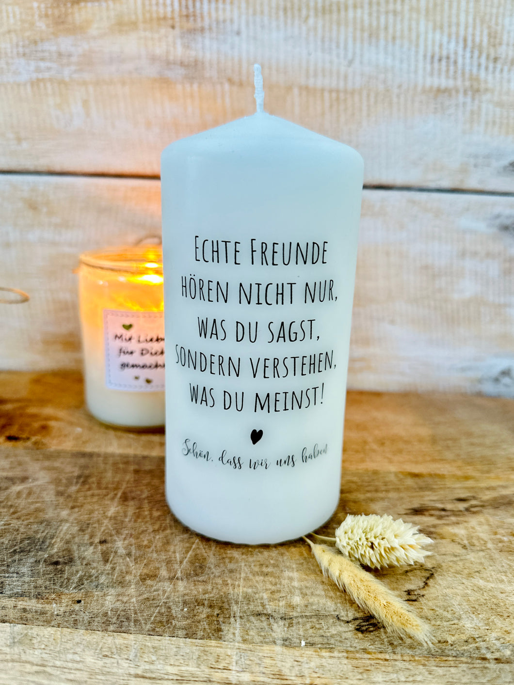 Gift candle with saying 