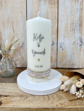 Load image into Gallery viewer, Wedding candle &quot;Katharina&quot; mini heart gold - personalised
