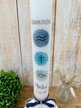 Load image into Gallery viewer, Communion candle &quot;Sönke&quot; Christian symbols - personalised
