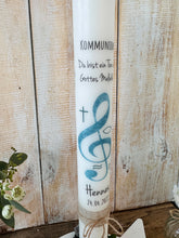 Load image into Gallery viewer, Kommunionkerze &quot;Ton Gottes Melodie-Henning&quot; - personalisiert
