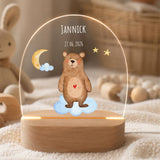 LED-Nachtlicht für Kinder mit Motiv Bär, personalisiert