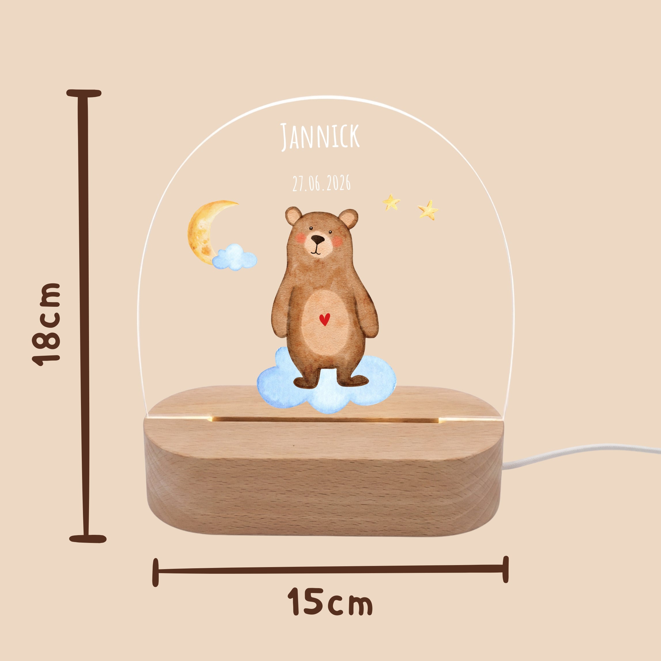 LED-Nachtlicht für Kinder mit Motiv Bär – Ansicht 3