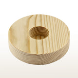 Kerzenuntersetzer aus Holz Kiefer -  4 cm Durchmesser Ständer für Taufkerze, Kommunionkerze