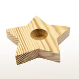 Kerzenuntersetzer aus Holz Kiefer -  4 cm Durchmesser Ständer für Taufkerze, Kommunionkerze