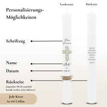 Charger l'image dans la galerie, Kommunionkerze Blätterkreuz grün – Ansicht 3
