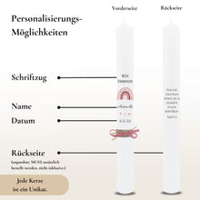 Lade das Bild in den Galerie-Viewer, Kommunionkerze &quot;Antonella&quot; Blumen Regenbogen - personalisiert
