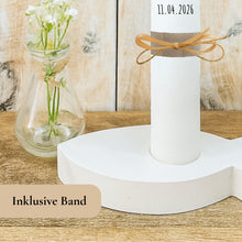 Load image into Gallery viewer, Kommunionkerze Lebensbaum Symbole rosa – Ansicht 4
