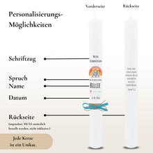Load image into Gallery viewer, Kommunionkerze Lebensbaum Symbole rosa – Ansicht 3
