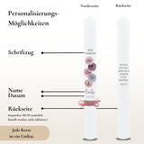 Kommunionkerze Symbole rosa – Ansicht 3