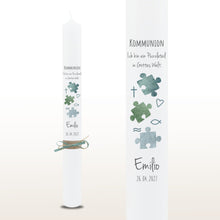 Lade das Bild in den Galerie-Viewer, Kommunionkerze &quot;Emilio&quot; - personalisiert
