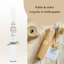 Load image into Gallery viewer, Kommunionkerze Lebensbaum Symbole rosa – Ansicht 7
