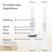 Load image into Gallery viewer, Kommunionkerze Lebensbaum Symbole rosa – Ansicht 3
