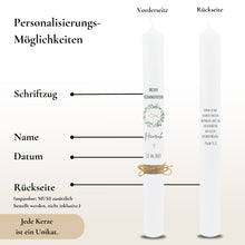 Load image into Gallery viewer, Kommunionkerze Kranz und Fisch Eukalyptus – Ansicht 3
