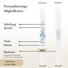 Charger l'image dans la galerie, Kommunionkerze Notenschlüssel blau – Ansicht 3
