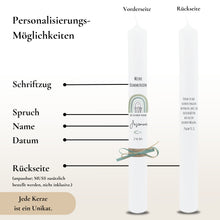 Load image into Gallery viewer, Kommunionkerze Lebensbaum Symbole rosa – Ansicht 3
