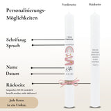 Kommunionkerze "Käthe " Eukalyptus Regenbogen - personalisiert