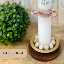 Lade das Bild in den Galerie-Viewer, Kommunionkerze &quot;Käthe &quot; Eukalyptus Regenbogen - personalisiert
