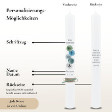 Load image into Gallery viewer, Kommunionkerze Symbole blau – Ansicht 3

