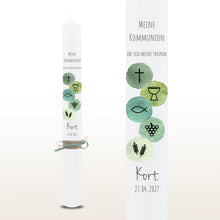 Load image into Gallery viewer, Kommunionkerze „Kort" - personalisiert
