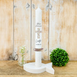 Kommunionkerze Blumenkreuz bunt – Ansicht 2