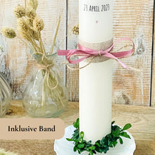 Load image into Gallery viewer, Kommunionkerze Pfingstrosen rosa – Ansicht 4
