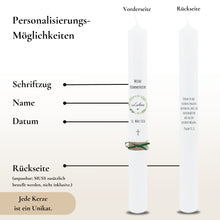 Load image into Gallery viewer, Kommunionkerze Blattkranz Herz grün – Ansicht 3
