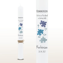 Lade das Bild in den Galerie-Viewer, Kommunionkerze &quot;Mark&quot; - personalisiert
