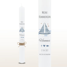 Lade das Bild in den Galerie-Viewer, Kommunionkerze &quot;Matheo&quot; - personalisiert
