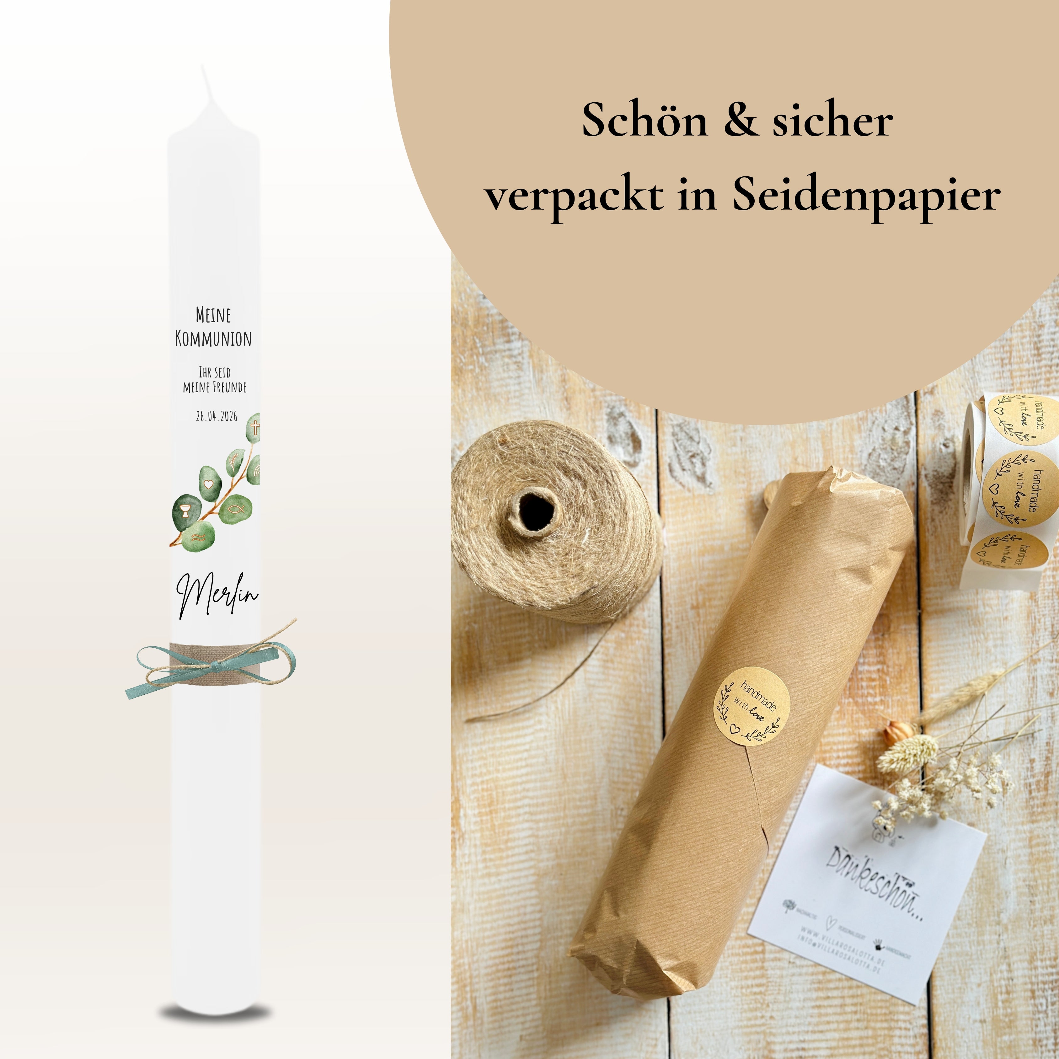 Kommunionkerze Eukalyptuszweig Eukalyptus – Ansicht 7