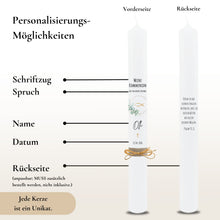 Load image into Gallery viewer, Kommunionkerze Eukalyptus gold – Ansicht 3
