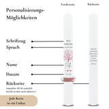 Kommunionkerze Lebensbaum Symbole rosa – Ansicht 3