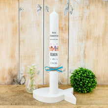 Load image into Gallery viewer, Kommunionkerze &quot;Robin&quot; - personalisiert
