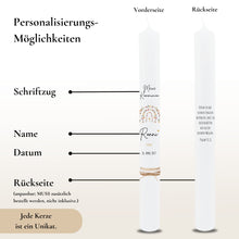 Lade das Bild in den Galerie-Viewer, Kommunionkerze &quot;Ronni&quot; - personalisiert
