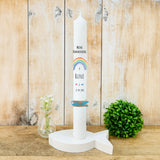 Kommunionkerze Regenbogen bunt – Ansicht 2