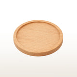 Kerzenuntersetzer "Wood" Holz 8cm Durchmesser für Taufkerze und Kommunionkerze